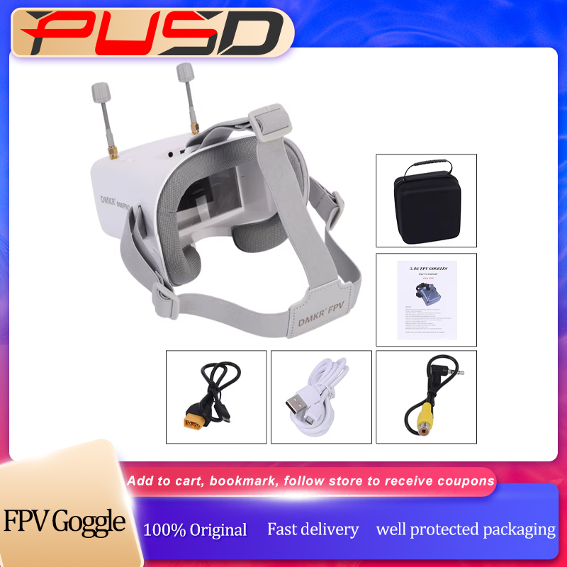 オリジナル008D PROホワイトFPVゴーグル（DVR搭載 - Drone Racing Receiver のレビューと価格