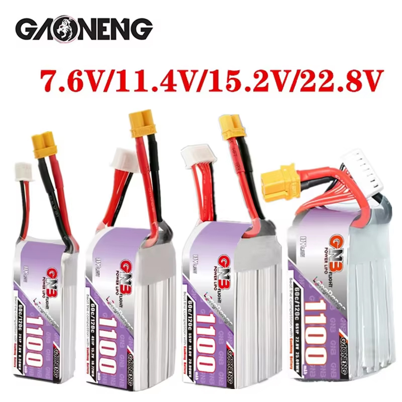 GNB 1100mAh 2S 3S 4S 6S 60C/12 - Drone Racing Battery のレビューと価格