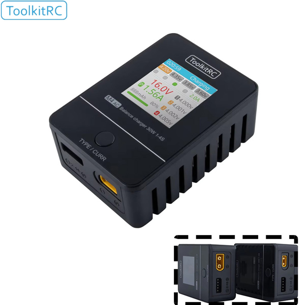 ToolkitRC M4AC 30W コンパクト AC 充電 - Drone Racing Charger のレビューと価格