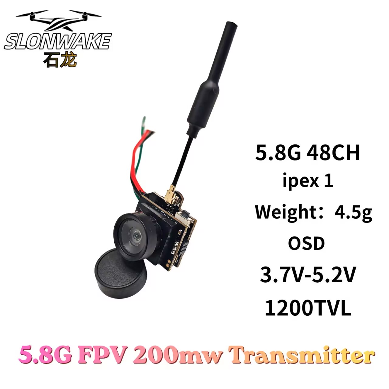 SLONWAKE 5.8G アナログ VTX 伝送カメラ オ - Drone Racing Frame のレビューと価格