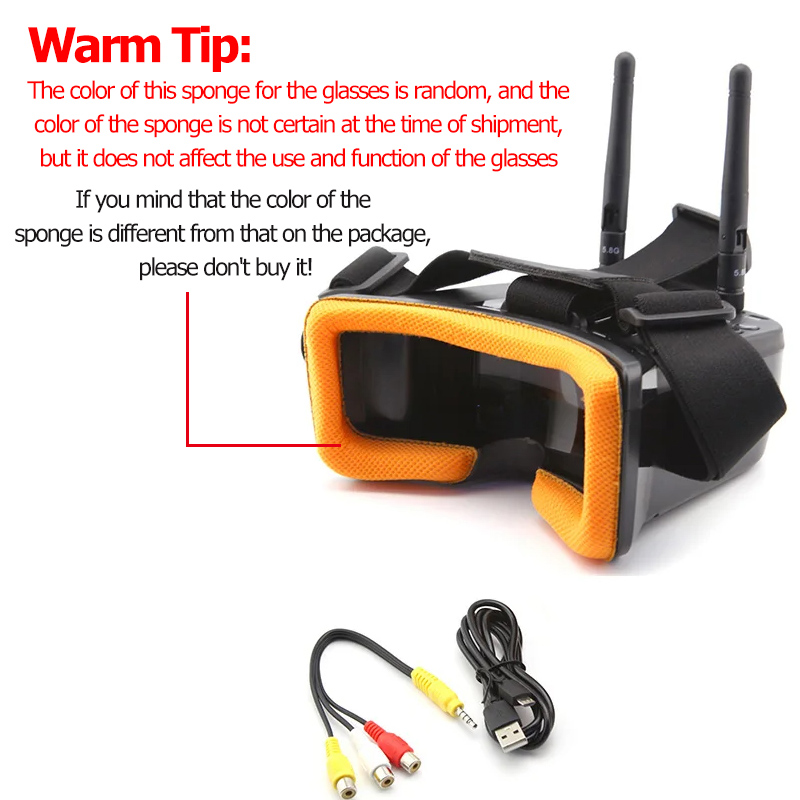 VR009 FPV ビデオゴーグル 3 インチ 480*32 - Drone Racing Goggles のレビューと価格